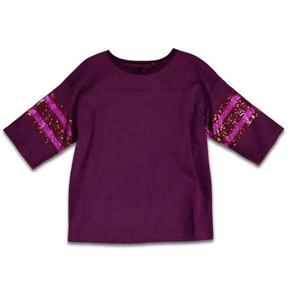 ⚠️SOLD🧘‍♀️4/13/25⚠️NWT Cynthia Rowley Sequin Football Jersey Rugby Shirt - Picture 8 of 11